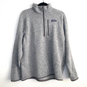 Patagonia Gray Mens Better Sweater 1/4 Zip Large Stonewash Jacket Fleece